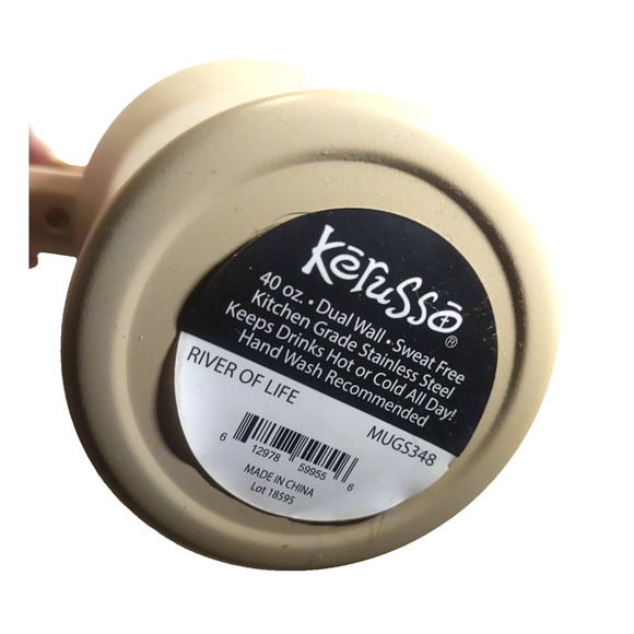 Kerusso 40 Ounce Travel Mugs Stainless Steel Lot Of 3 Blue Tan Gray Religious - Picture 9 of 10